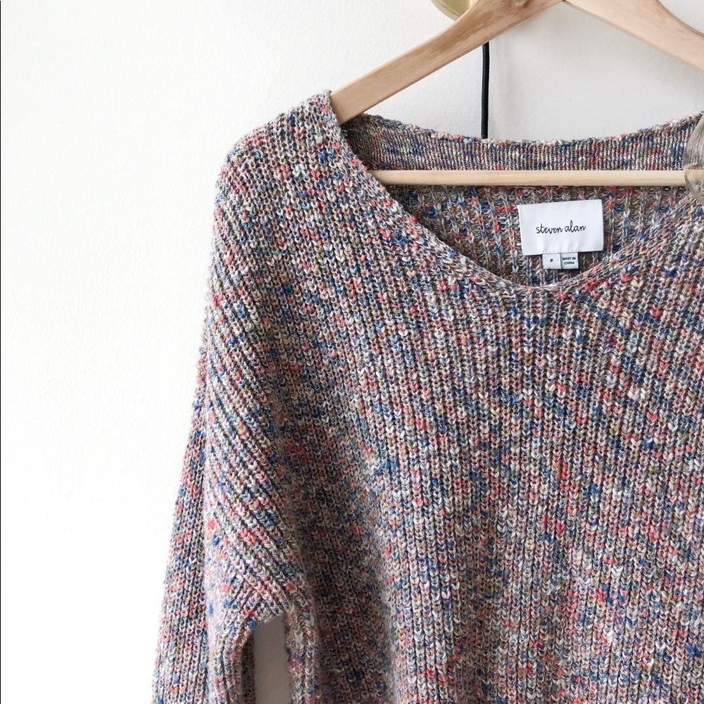 Steven Alan mixed color crop sweater. - Picture 4 of 7